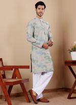 Linen Multi Color Traditional Wear Embroidery Work Readymade Kurta Pajama